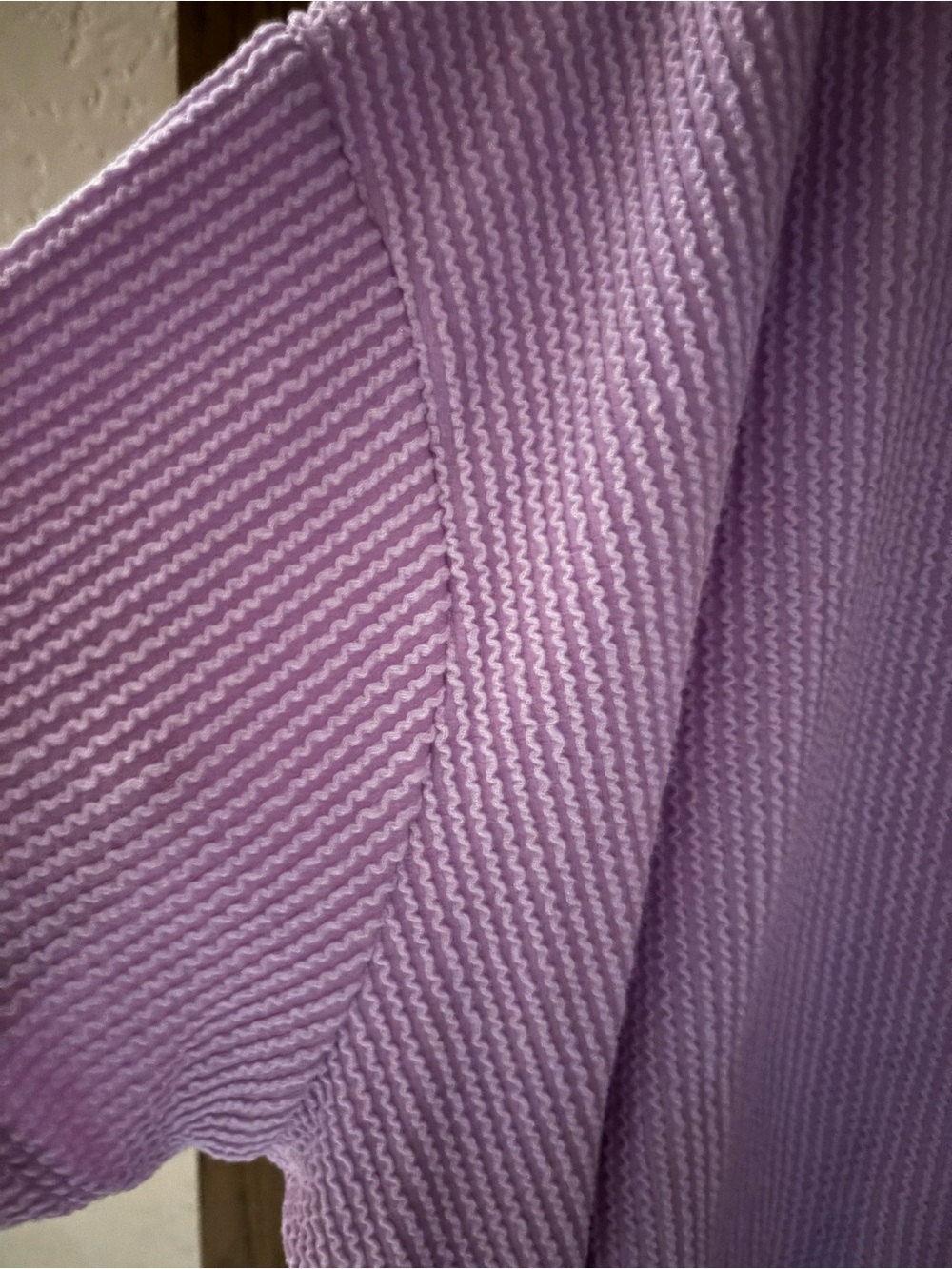 Lilac Ribbed Pocket Tee. Small/Medium. - Picture 2 of 6